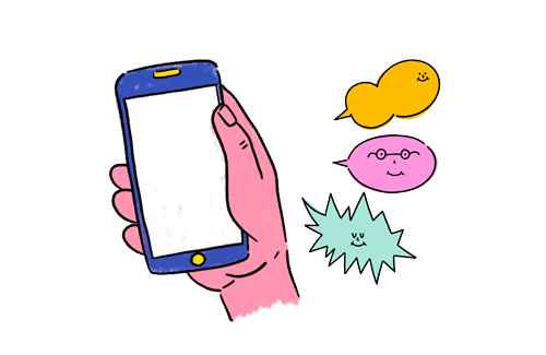 celular en mano